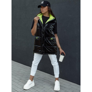 Fekete steppelt női mellény