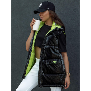 Fekete steppelt női mellény