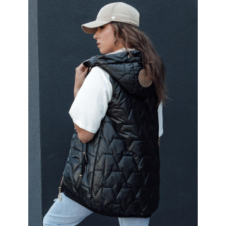 Fekete aszimmetrikus női mellény