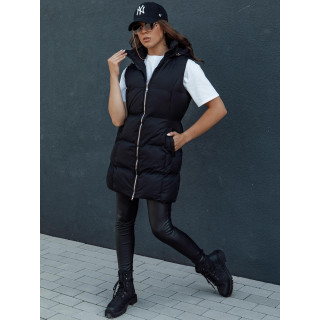 Steppelt fekete női mellény