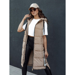 Bézs színű hosszú mellény őszre