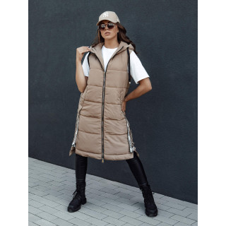 Bézs színű hosszú mellény őszre