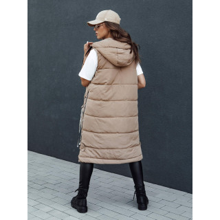 Bézs színű hosszú mellény őszre