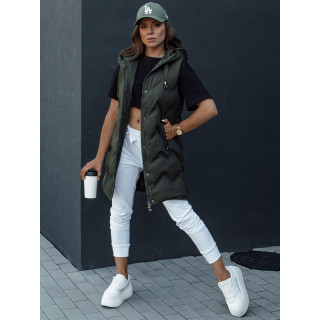 Női steppelt zöld mellény