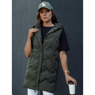 Női steppelt zöld mellény