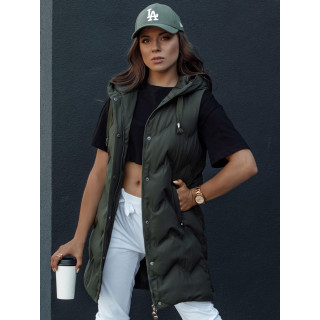 Női steppelt zöld mellény