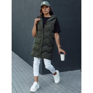 Női steppelt zöld mellény