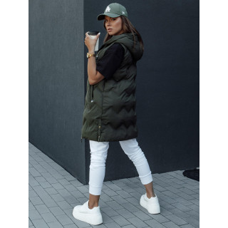 Női steppelt zöld mellény