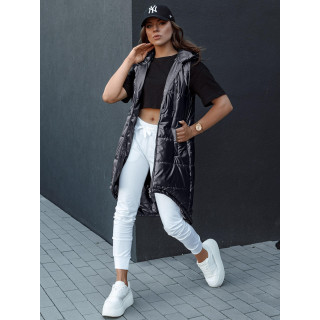 Aszimmetrikus női mellény fekete színben