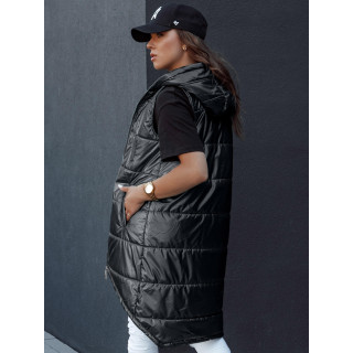 Aszimmetrikus női mellény fekete színben