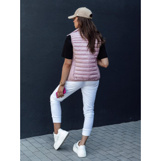 Rózsaszín női mellény állógallérral