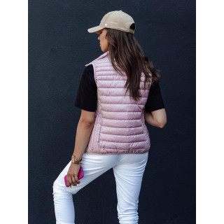 Rózsaszín női mellény állógallérral