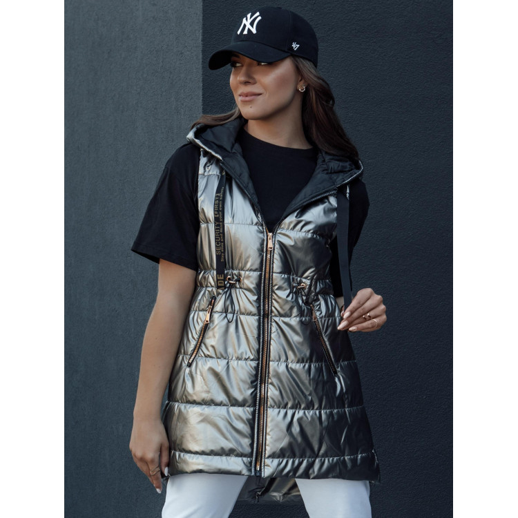 Sötétszürke női mellény őszre