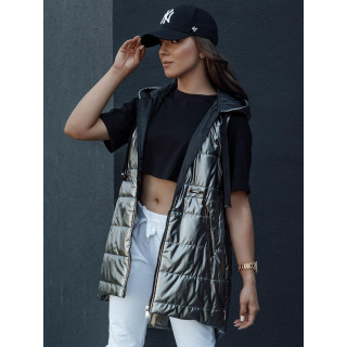 Sötétszürke női mellény őszre