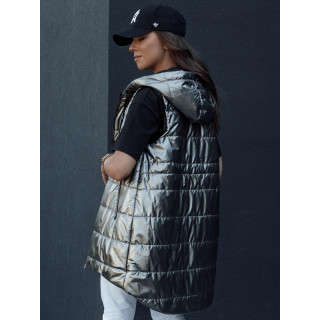 Sötétszürke női mellény őszre