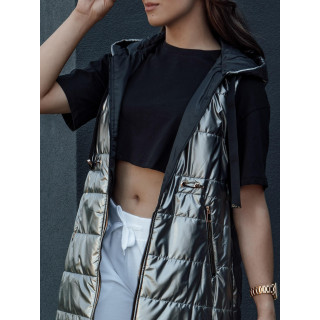 Sötétszürke női mellény őszre