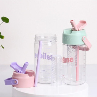 Vizes palack kosárral és szívószállal 800 ml