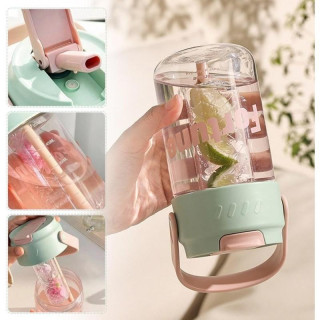 Vizes palack kosárral és szívószállal 800 ml