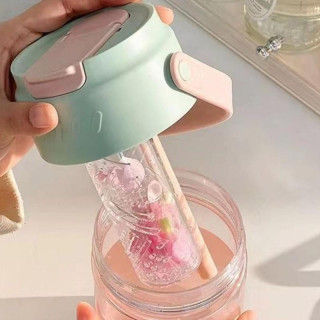 Vizes palack kosárral és szívószállal 800 ml