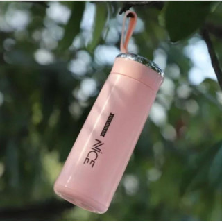 Rózsaszín NICE kulacs fogantyúval - 400 ml