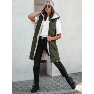 Zöld hosszú kapucnis mellény