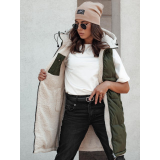 Zöld hosszú kapucnis mellény