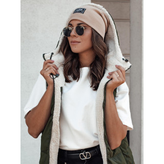 Zöld hosszú kapucnis mellény