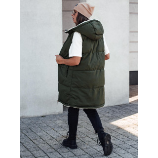 Zöld hosszú kapucnis mellény