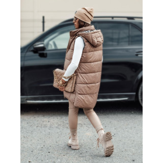 Bézs színű női kifordítható mellény