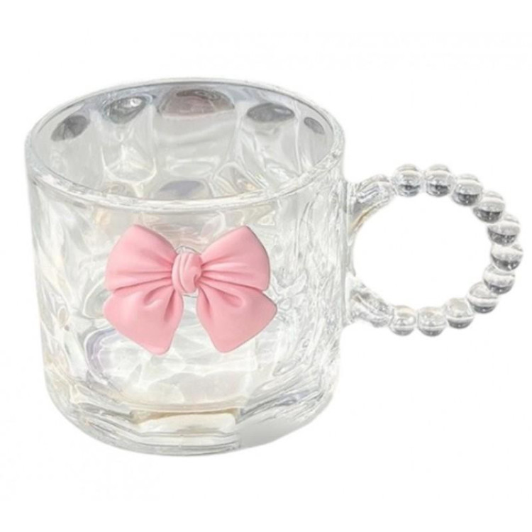 Üvegpohár fogantyúval és masnival - 260 ml