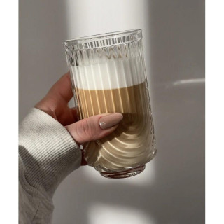 Magas, hullámos üvegpohár - 420 ml