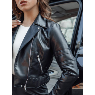 Fekete rövid női bőrkabát