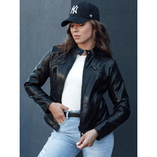 Fekete női bőrkabát