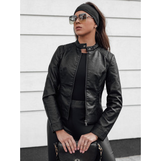 Női bőrkabát fekete színben