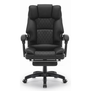 Fekete bőr irodai szék HELLS Chair HC-1031