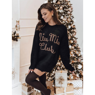 Fekete női pulóver MY2347 felirattal