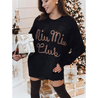 Fekete női pulóver MY2347 felirattal