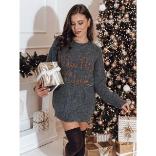 Sötétszürke női pulóver MY2348 felirattal