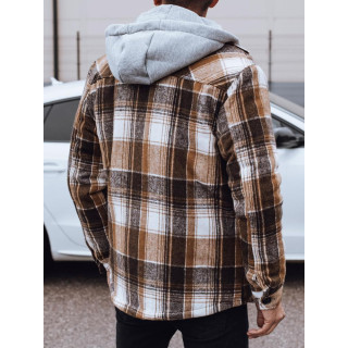 Bézs színű férfi kockás kabát TX4960