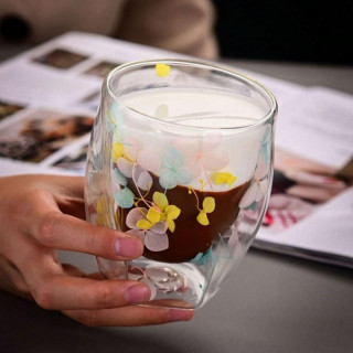 Termosz bögre színes hortenziákkal - 350 ml