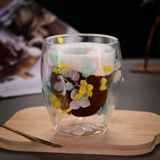 Termosz bögre színes hortenziákkal - 350 ml