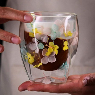 Termosz bögre színes hortenziákkal - 350 ml