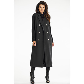 Hosszú, elegáns női mellény fekete színben