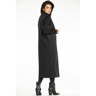 Hosszú, elegáns női mellény fekete színben