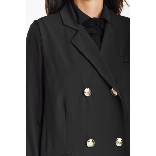 Hosszú, elegáns női mellény fekete színben