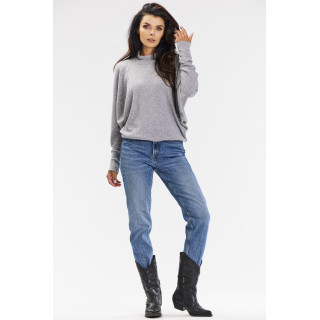 Női szürke garbós pulóver