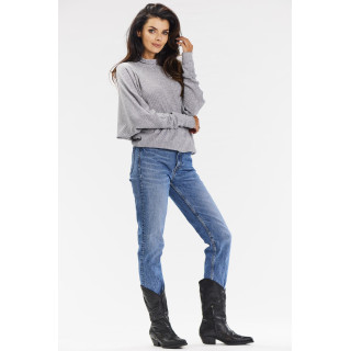 Női szürke garbós pulóver