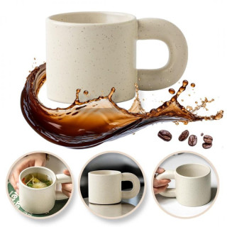 Pöttyös kerámia bögre fogantyúval - 300 ml