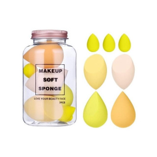 7 db sárga sminkszivacs készlet
