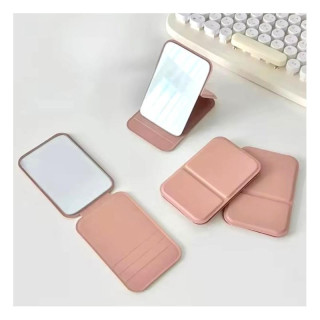 Kozmetikai rózsaszín kézitáska tükör